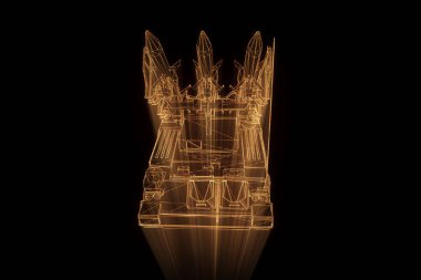 hareketli 3D tank Hologram tel kafes. Güzel 3d render