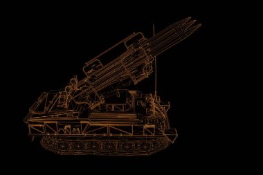 hareketli 3D tank Hologram tel kafes. Güzel 3d render