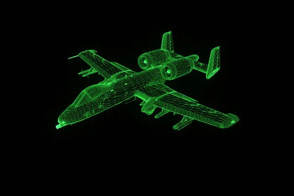 Uçak Jet Hologram tel kafes tarzı. Güzel 3d render