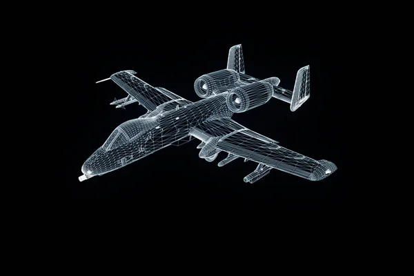 Uçak Jet Hologram tel kafes tarzı. Güzel 3d render