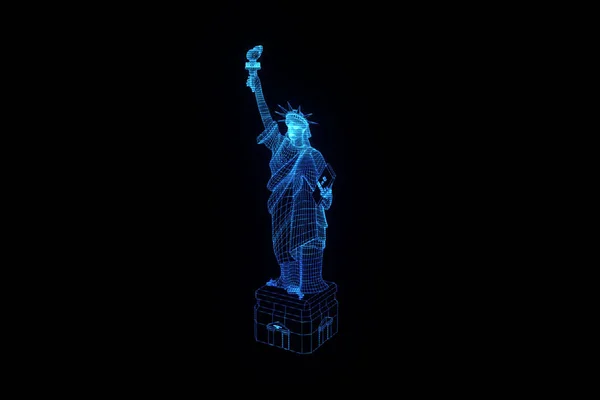 Freiheitsstatue im Hologrammstil. schönes 3D-Rendering — Stockfoto