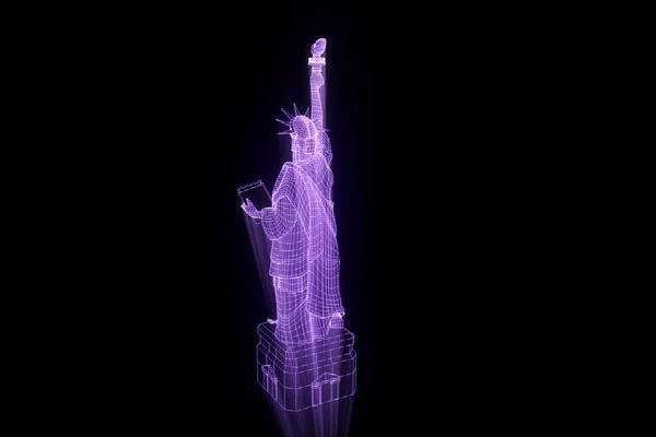 Freiheitsstatue im Hologrammstil. schönes 3D-Rendering — Stockfoto