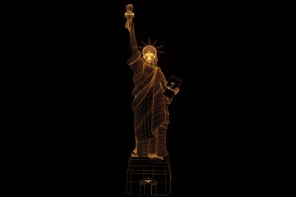 Freiheitsstatue im Hologrammstil. schönes 3D-Rendering — Stockfoto