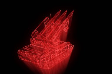 hareketli 3D tank Hologram tel kafes. Güzel 3d render