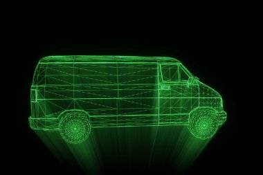 Işınlama Hologram tel kafes içinde. Güzel 3d render