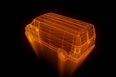 Işınlama Hologram tel kafes içinde. Güzel 3d render