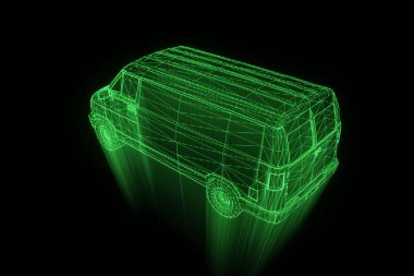 Işınlama Hologram tel kafes içinde. Güzel 3d render