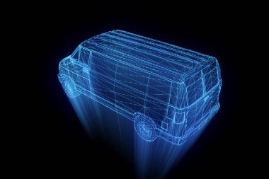 Işınlama Hologram tel kafes içinde. Güzel 3d render