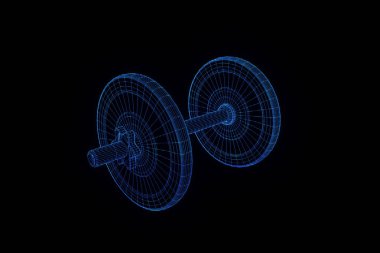 Ağırlık dambıl Hologram tel kafes tarzı. Güzel 3d render