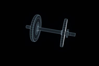 Ağırlık dambıl Hologram tel kafes tarzı. Güzel 3d render