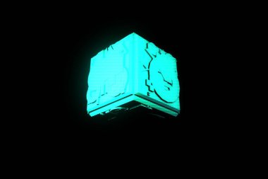 Soyut şekil öğesinde fütüristik tarzı. Güzel 3d render