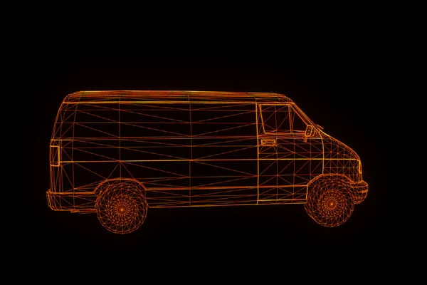 Transporter in Hologram Wireframe. Nice 3D Rendering — Stock Photo, Image