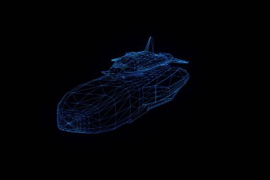 Hologram tel kafes tarzı Servisi. Güzel 3d render