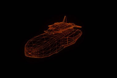 Hologram tel kafes tarzı Servisi. Güzel 3d render