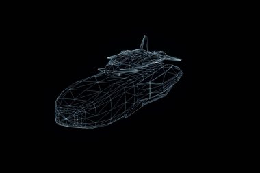 Hologram tel kafes tarzı Servisi. Güzel 3d render