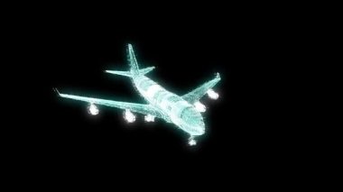 Uçak Jet Hologram tel kafes tarzı. Güzel 3d render