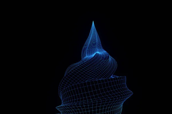 Icecream dans le style Hologram Wireframe. Belle rendu 3D — Photo