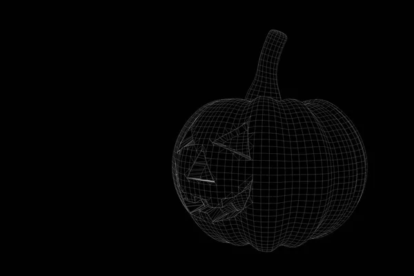 Zucca in stile ologramma Wireframe. Rendering 3D piacevole — Foto Stock