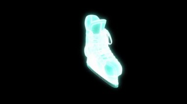 Hologram tel kafes tarzı buz pateni. Güzel 3d render