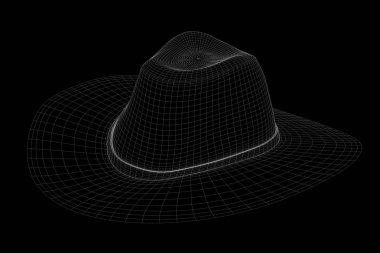 Tel Çerçeve hologramı tarzı 3D şapka kap. Güzel 3d render