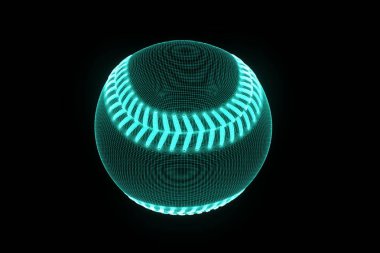 Beyzbol Hologram tel kafes tarzı. Güzel 3d render