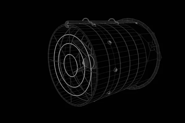 Rotation fläkt turbin i hologrammet Wireframe stil. Fina 3d-Rendering — Stockfoto
