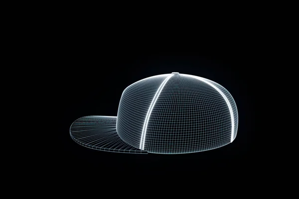 3D-hat Cap in Wireframe Hologram stijl. Mooie 3D-Rendering — Stockfoto