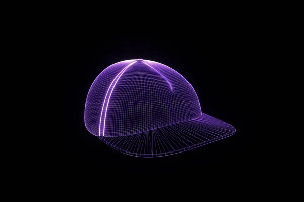 Gorra de sombrero 3D en estilo holograma Wireframe. Niza 3D Rendering —  Fotos de Stock
