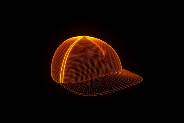 3D Hat Cap в стиле голограммы Wireframe. Nice 3D Rendering — стоковое фото