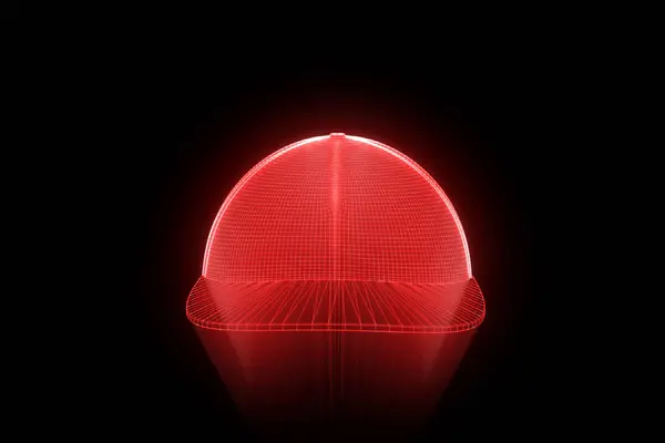 3D-hat Cap in Wireframe Hologram stijl. Mooie 3D-Rendering — Stockfoto