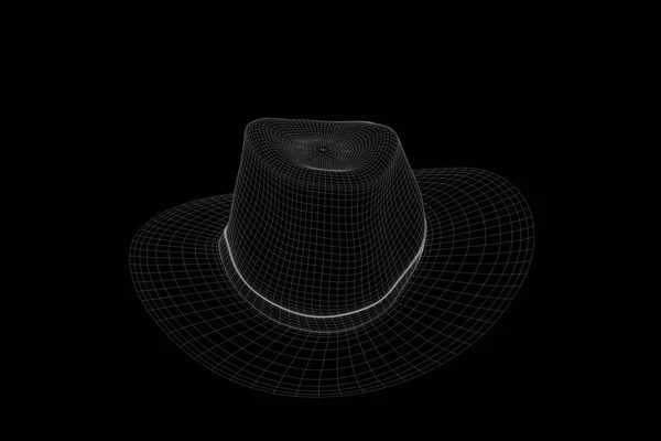 在线框全息图风格的 3d 帽帽。漂亮的 3d 渲染 — 图库照片