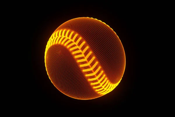 Baseball in Hologram Wireframe Style. Nice 3D Rendering — Stock Photo, Image