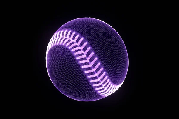 Baseball em holograma Wireframe Style. Boa renderização 3D — Fotografia de Stock