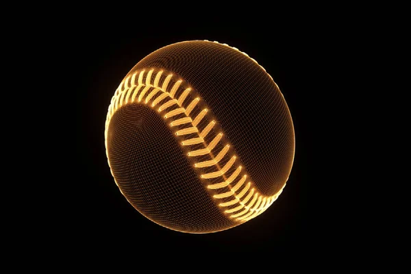 Baseball v stylu drátového modelu Hologram. Pěkný 3d vykreslování — Stock fotografie