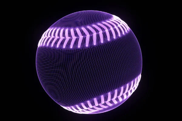Baseball in Hologram Wireframe Style. Nice 3D Rendering — Stock Photo, Image