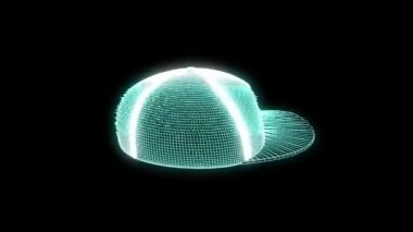 Tel Çerçeve hologramı tarzı 3D şapka kap. Güzel 3d render