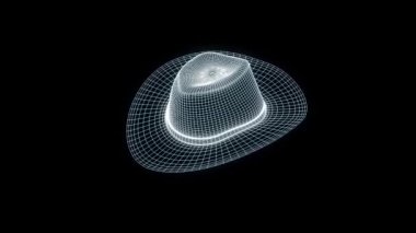 Tel Çerçeve hologramı tarzı 3D şapka kap. Güzel 3d render