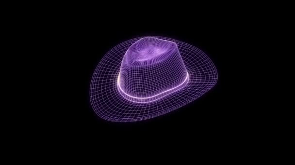 3D hat Cap i Wireframe Hologram stil. Fina 3d-Rendering — Stockvideo