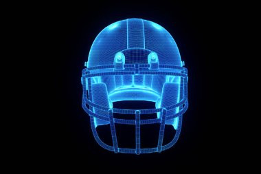 Futbol kaskı Hologram tel kafes tarzı. Güzel 3d render