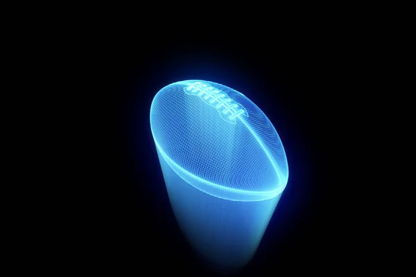 Fútbol en Holograma Wireframe Style. Niza 3D Rendering —  Fotos de Stock