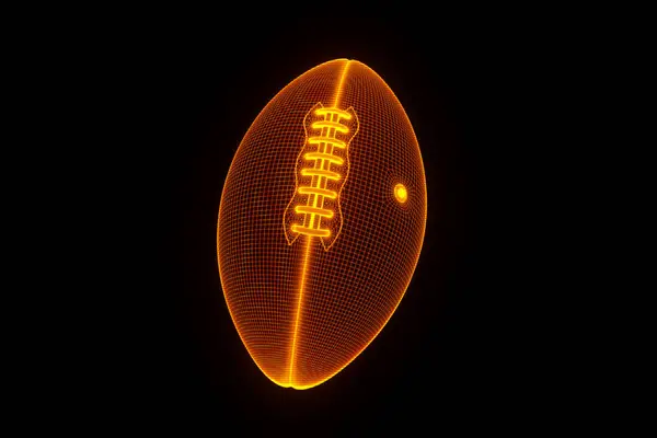 Fußball im Hologramm-Wireframe-Stil. schönes 3D-Rendering — Stockfoto