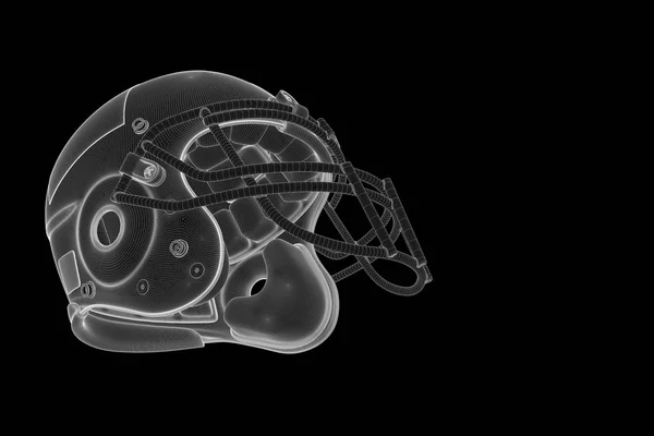 Hokejová přilba ve stylu drátového modelu Hologram. Pěkný 3d vykreslování — Stock fotografie