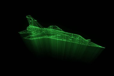 Uçak Jet Hologram tel kafes tarzı. Güzel 3d render