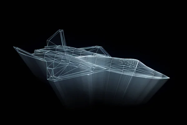 Uçak Jet Hologram tel kafes tarzı. Güzel 3d render