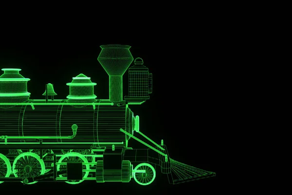 Train en Hologramme Wireframe Style. Belle rendu 3D — Photo