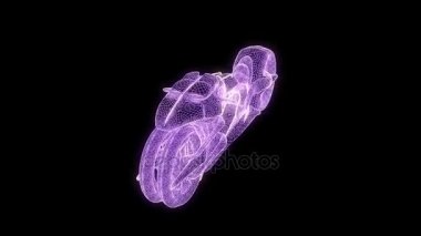 Fütüristik Bisiklet Bisiklet Hologram tel kafes tarzı. Güzel 3d render