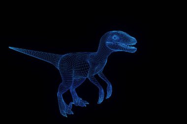Raptor Hologram tel kafes tarzı. Güzel 3d render