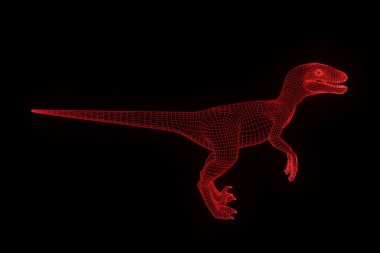 Raptor Hologram tel kafes tarzı. Güzel 3d render