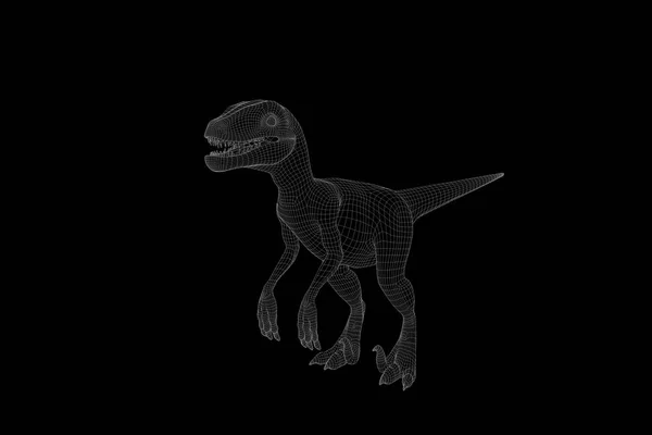 Raptor in Hologram Wireframe Style. Nice 3D Rendering — Stock Photo, Image