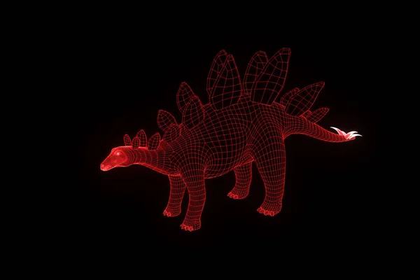 Stegadon in Hologram Wireframe Style (en inglés). Niza 3D Rendering —  Fotos de Stock